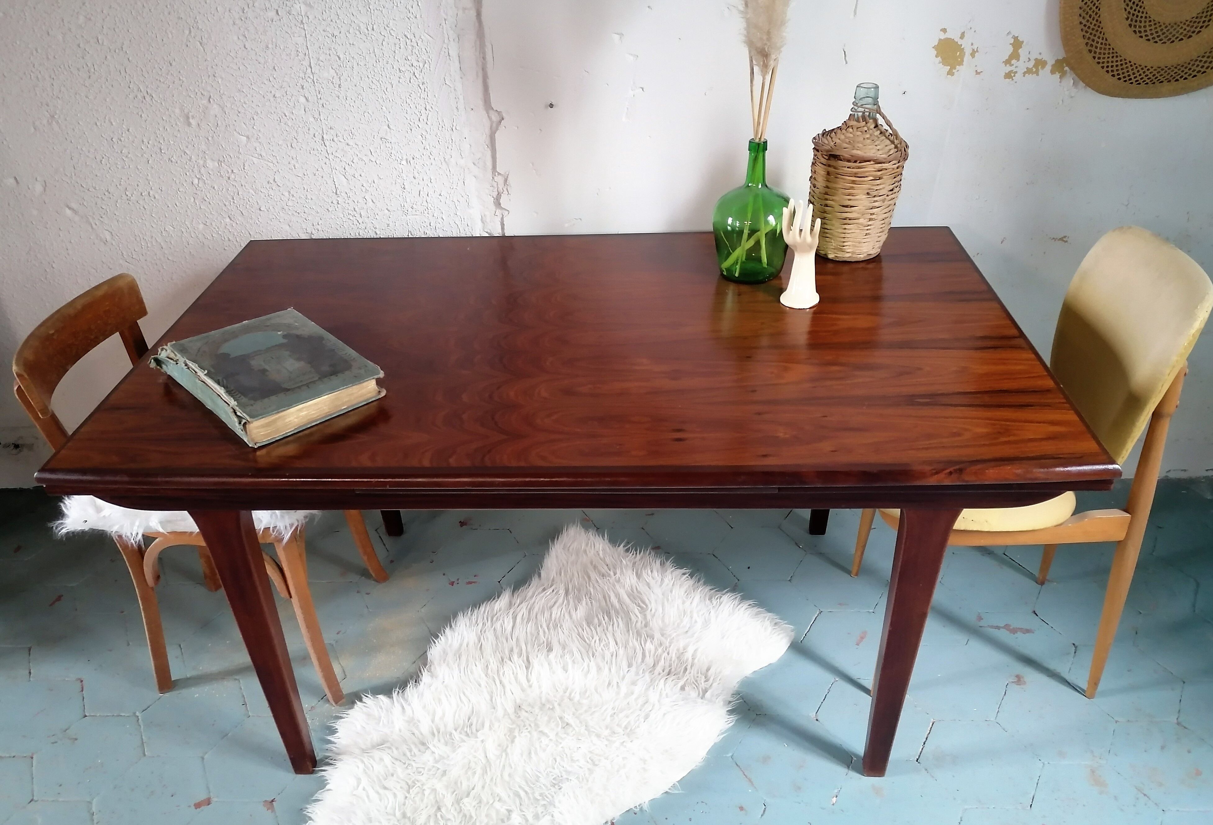 Table teck avec rallonges