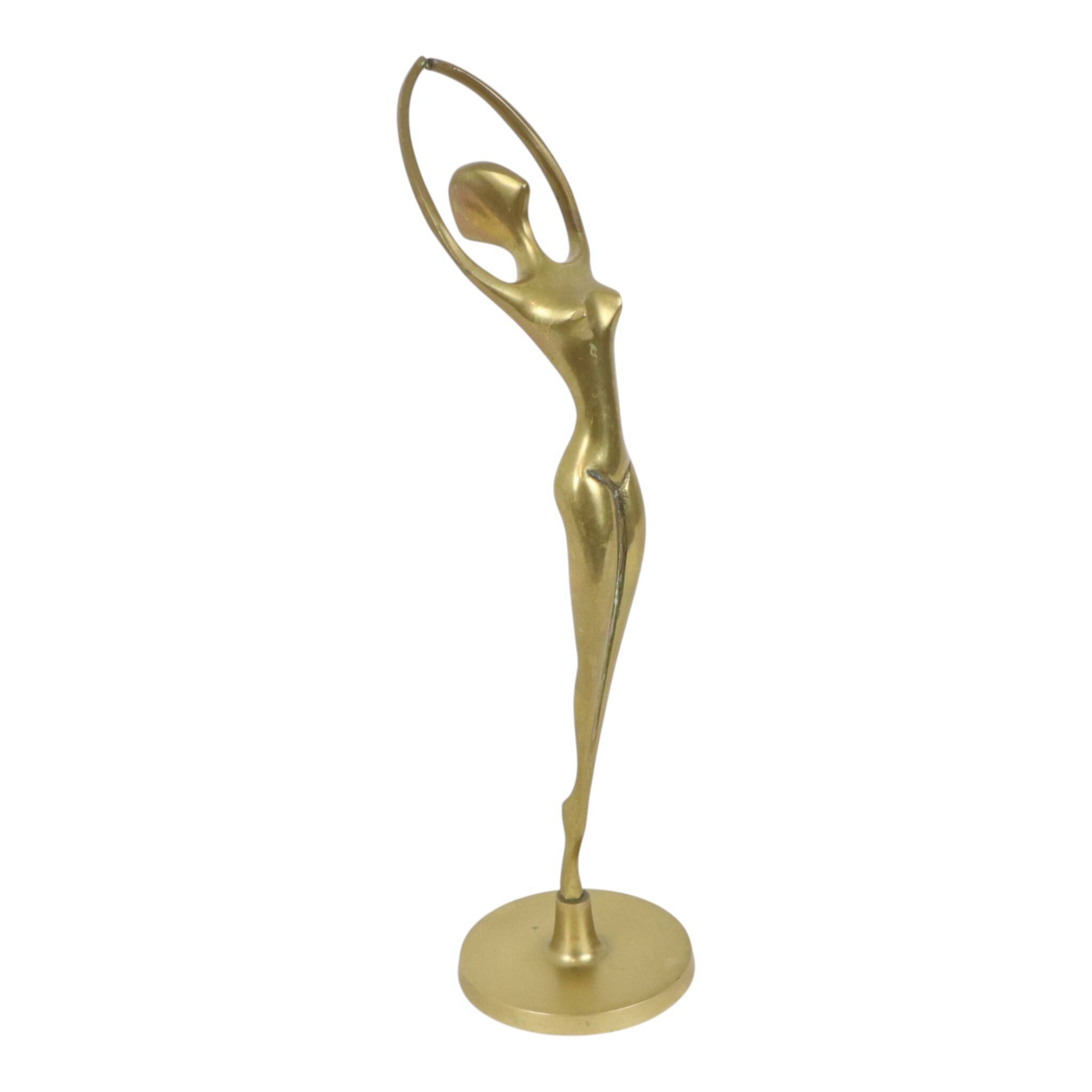 Hollywood Regency Brass Ballerina Figurine Sculpture 30cm