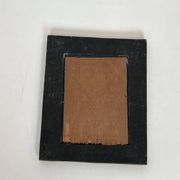 Miroir à Cadre en Céramique Émaillée Bronze à Cabochons Rouges. Travail Fra