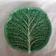 Majolica cabbage dish leaf green ceramic plate marked secla portugal