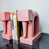 Pair of pink elephants by Guadalupe Coronado, Bookends, ceramic, Spain, 1980