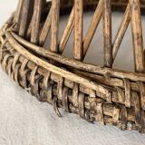 Rattan and cane stool in the shape of a Tam Tam stool