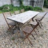 tAble vintage wooden farmhouse 2m, X feet