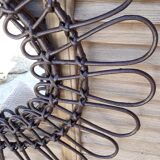 Mirror rotin braided wicker flower shape 60cm