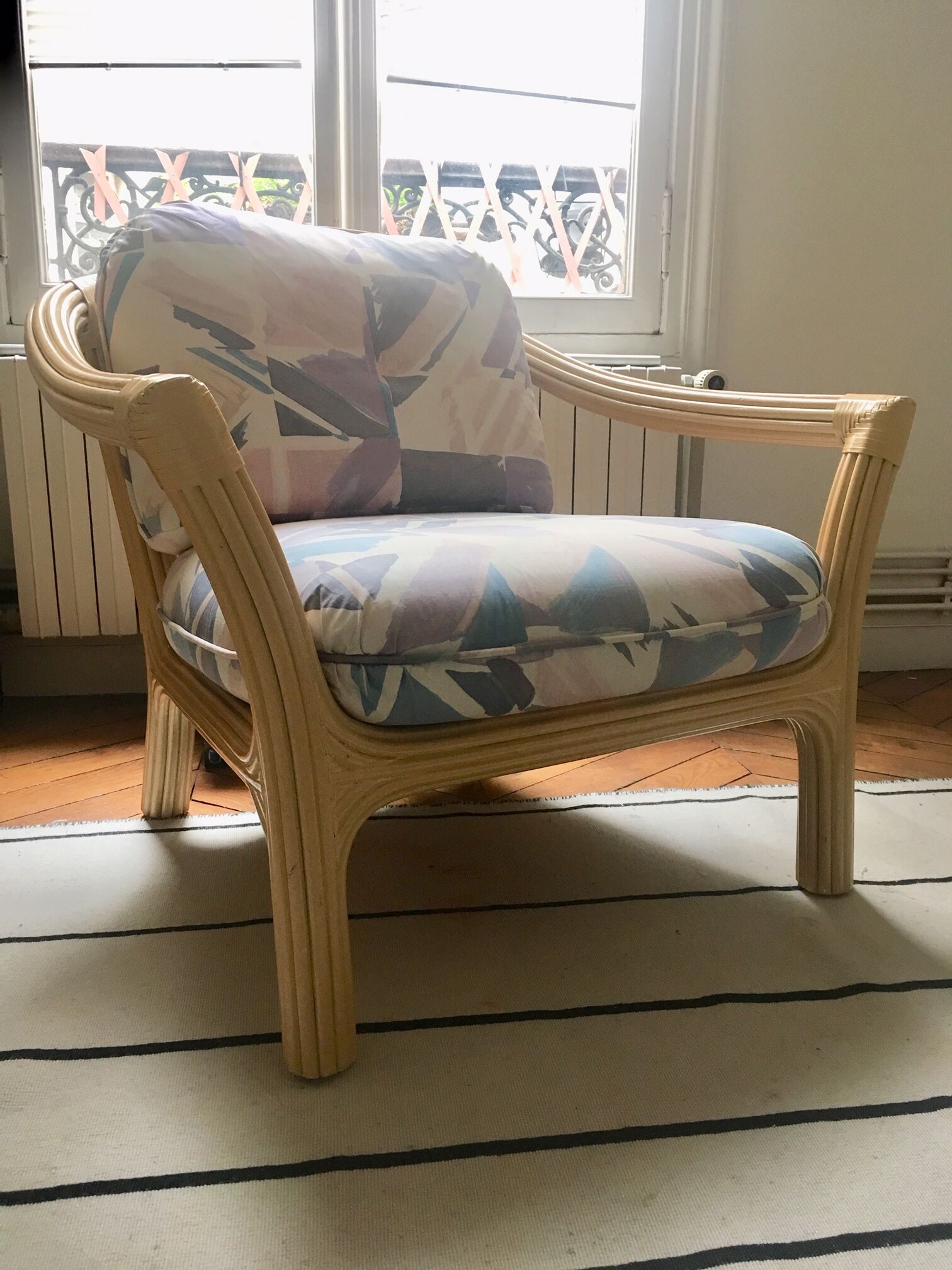 Restored vintage rattan chair