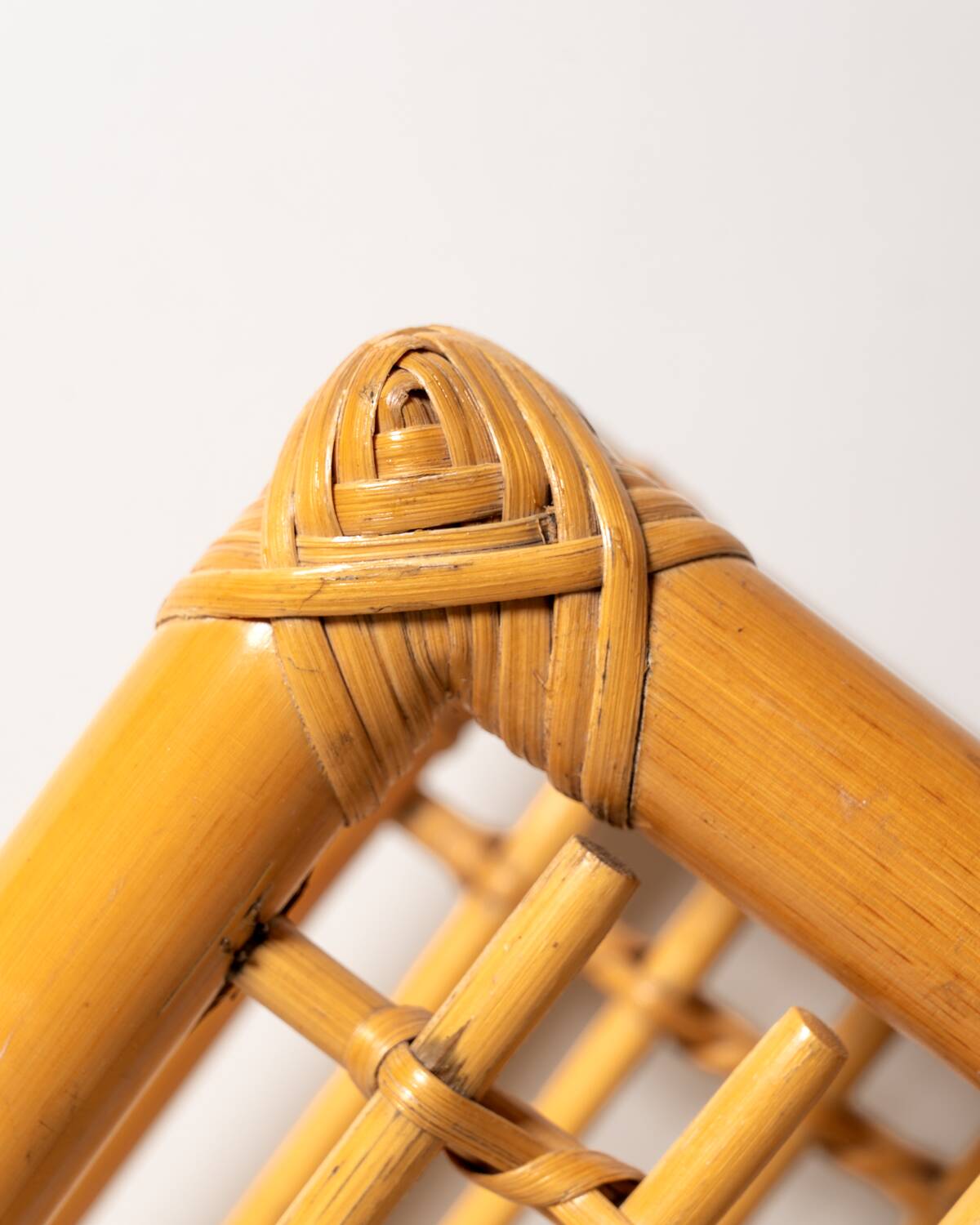 Scandinavian bamboo and rattan bench, second half of the 20th century