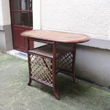 Old rattan console bar
