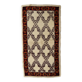Tapis vintage français Savonnerie fait main en laine – 78 x 148 cm – années 1960