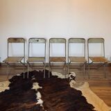 Set of 5 folding metal chairs