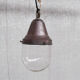 Pair of brass and clear glass industrial pendants