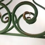 Vintage wrought iron magazine rack – handcrafted scrolls –