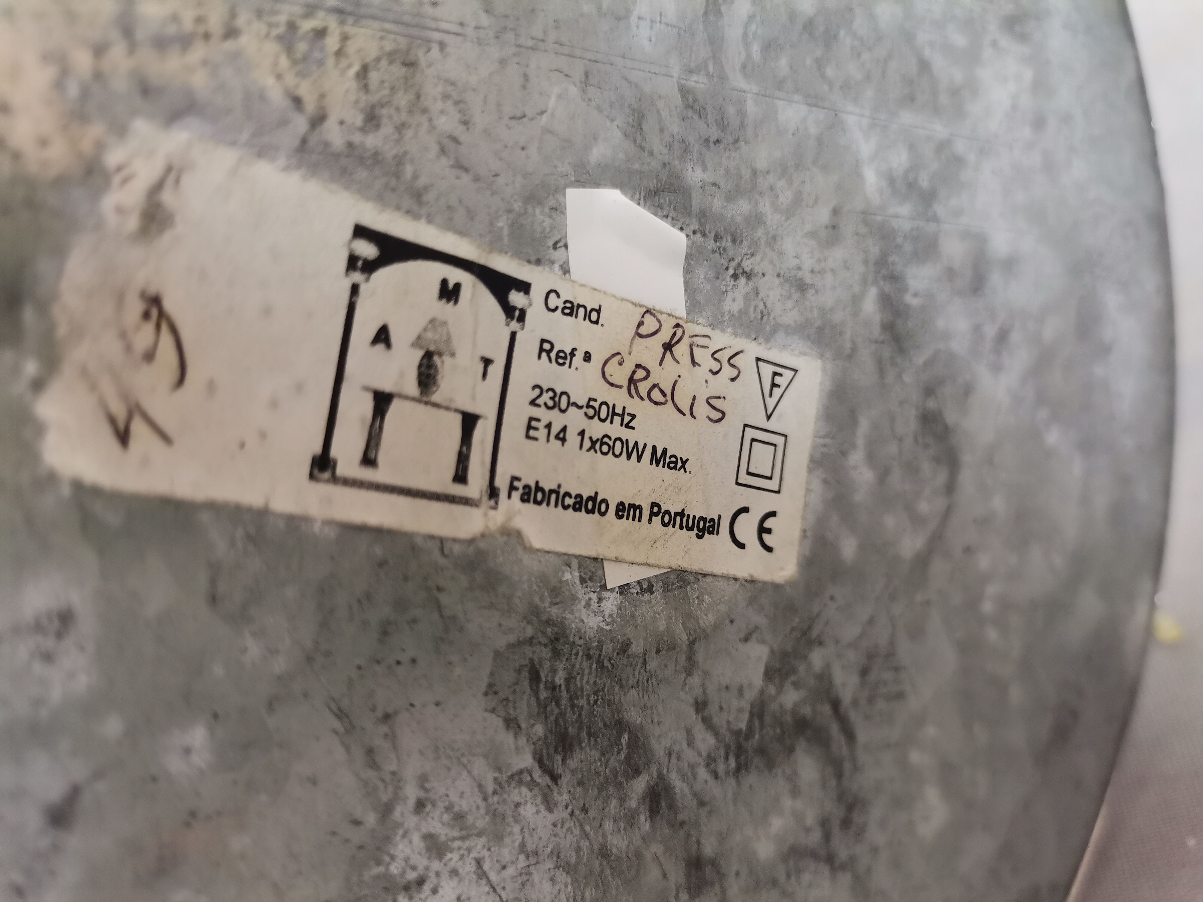 Portuguese mid century modern clear glass chromed buffet table lamp 1970s