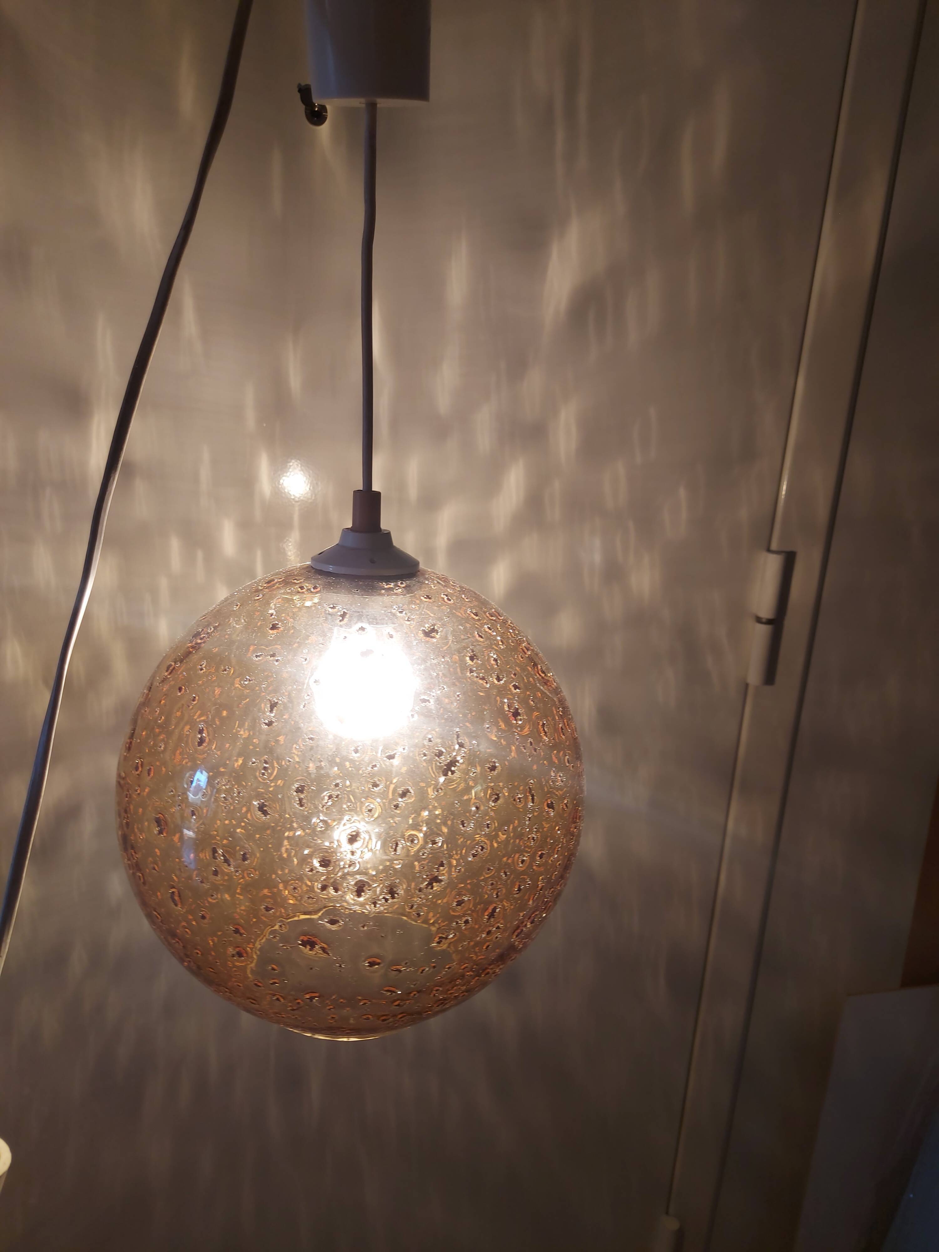 Vintage blown glass pendant lamp