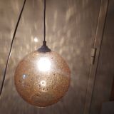 Vintage blown glass pendant lamp