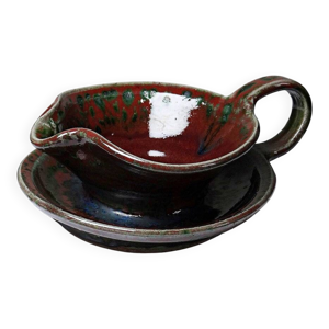 Saucière en grès émaillé - rouge