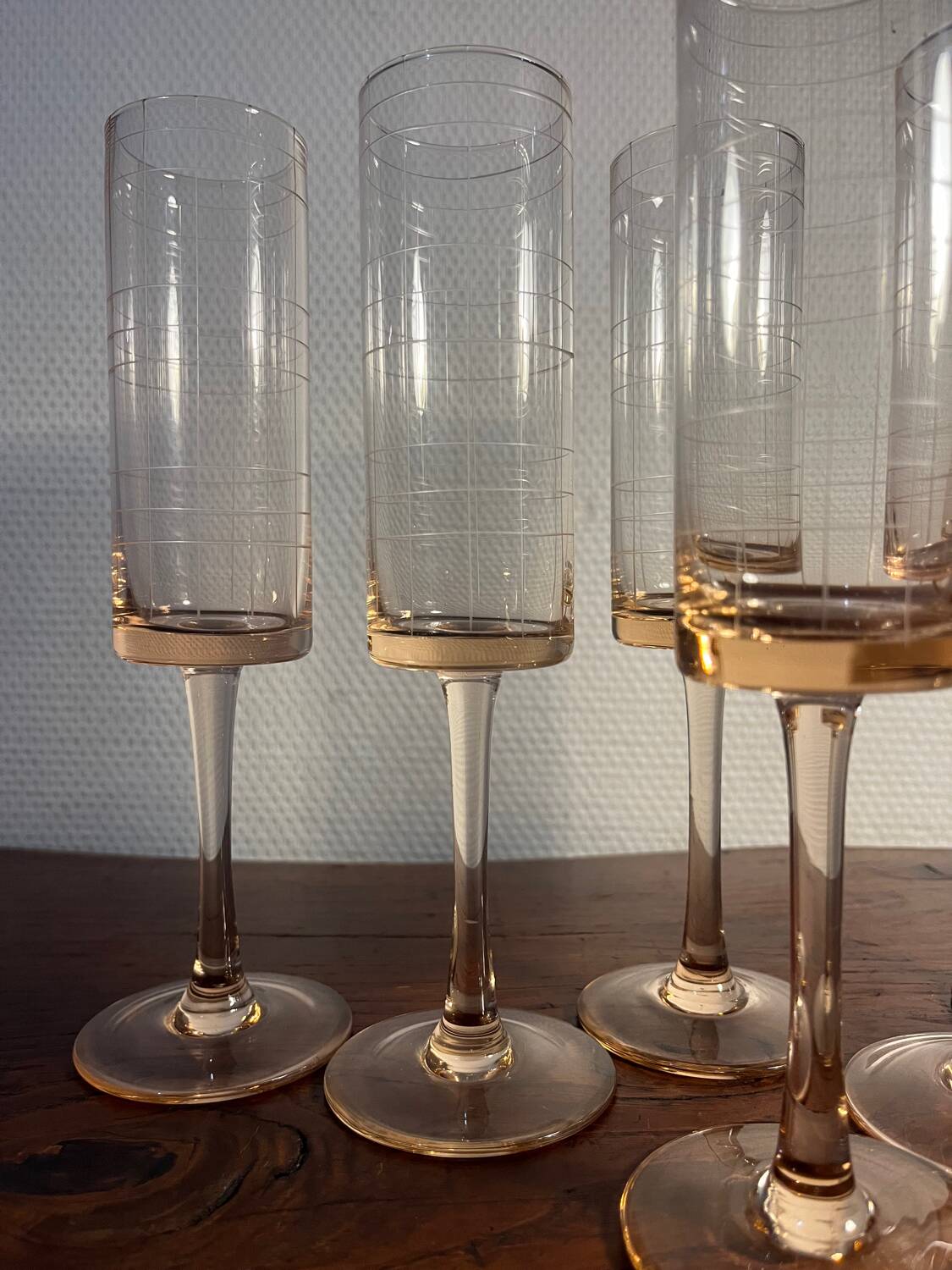 Set of 6 champagne glasses – Studio Nova – Parc Avenue Green Pink – A