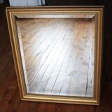 Mirror 70 x 60 cm beveled rectangular Golden wood