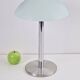 Mid-Century Mushroom Table Lamp in Sandblasted Glass, Stainless Steel & Chrome, 1960s