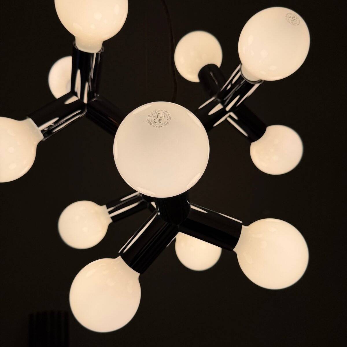 Space Age Atomic Chrome Chandelier by J.T. Kalmar, Germany, 1970