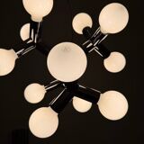 Space Age Atomic Chrome Chandelier by J.T. Kalmar, Germany, 1970