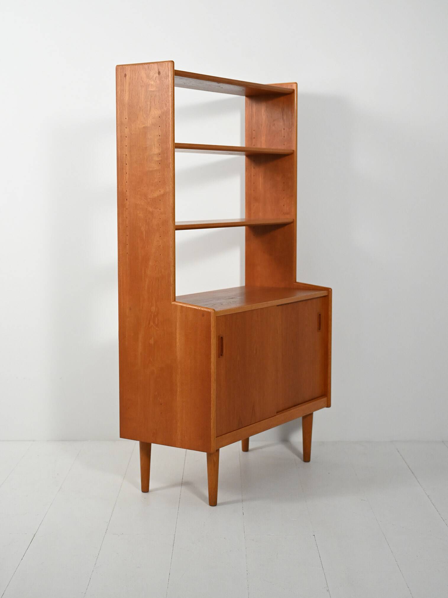 Scandinavian teak bookcase with cabinet, 1960s