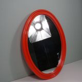 Large Orange Space Age Oval Mirror 1960s