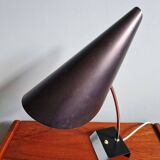 Chrome and black lacquered metal desk lamp, design by Josef Hurka, Napako, 1950.