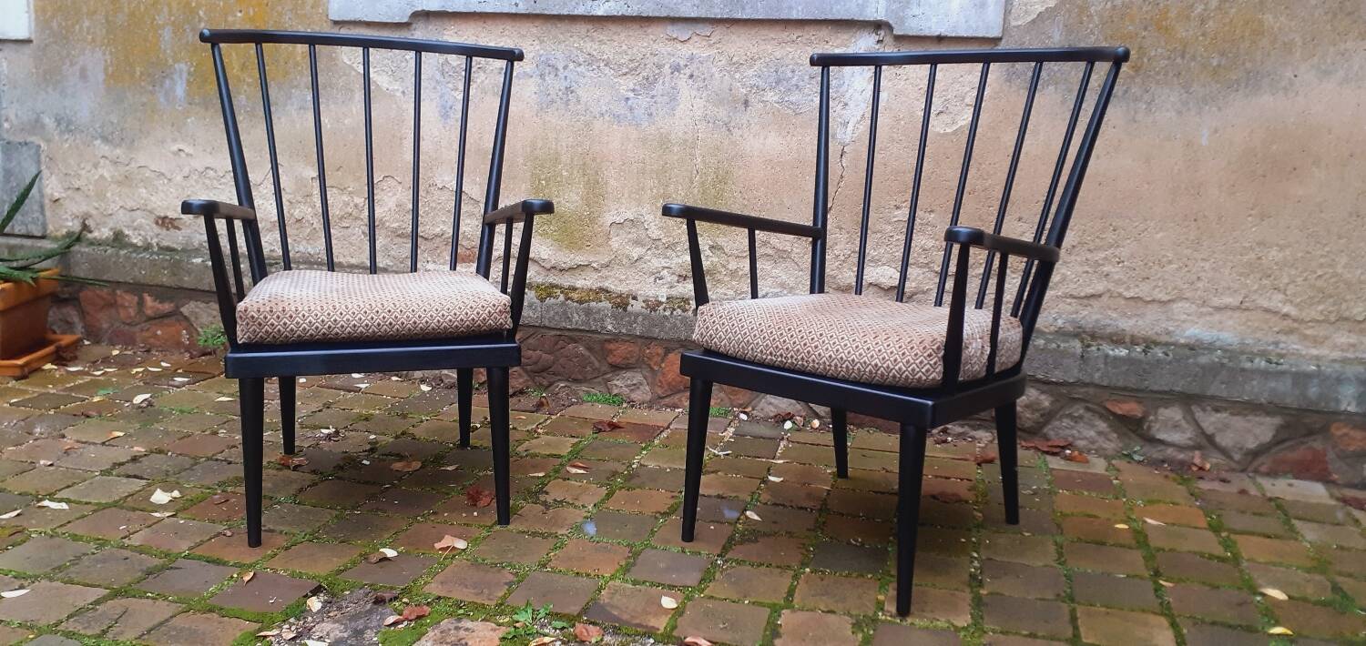 Pair of Baumann armchairs, 1960s