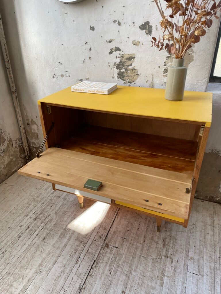 Furniture chest of drawers two-tone 60s