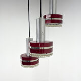 1960's Italian Cascade Metal & Glass Pendant