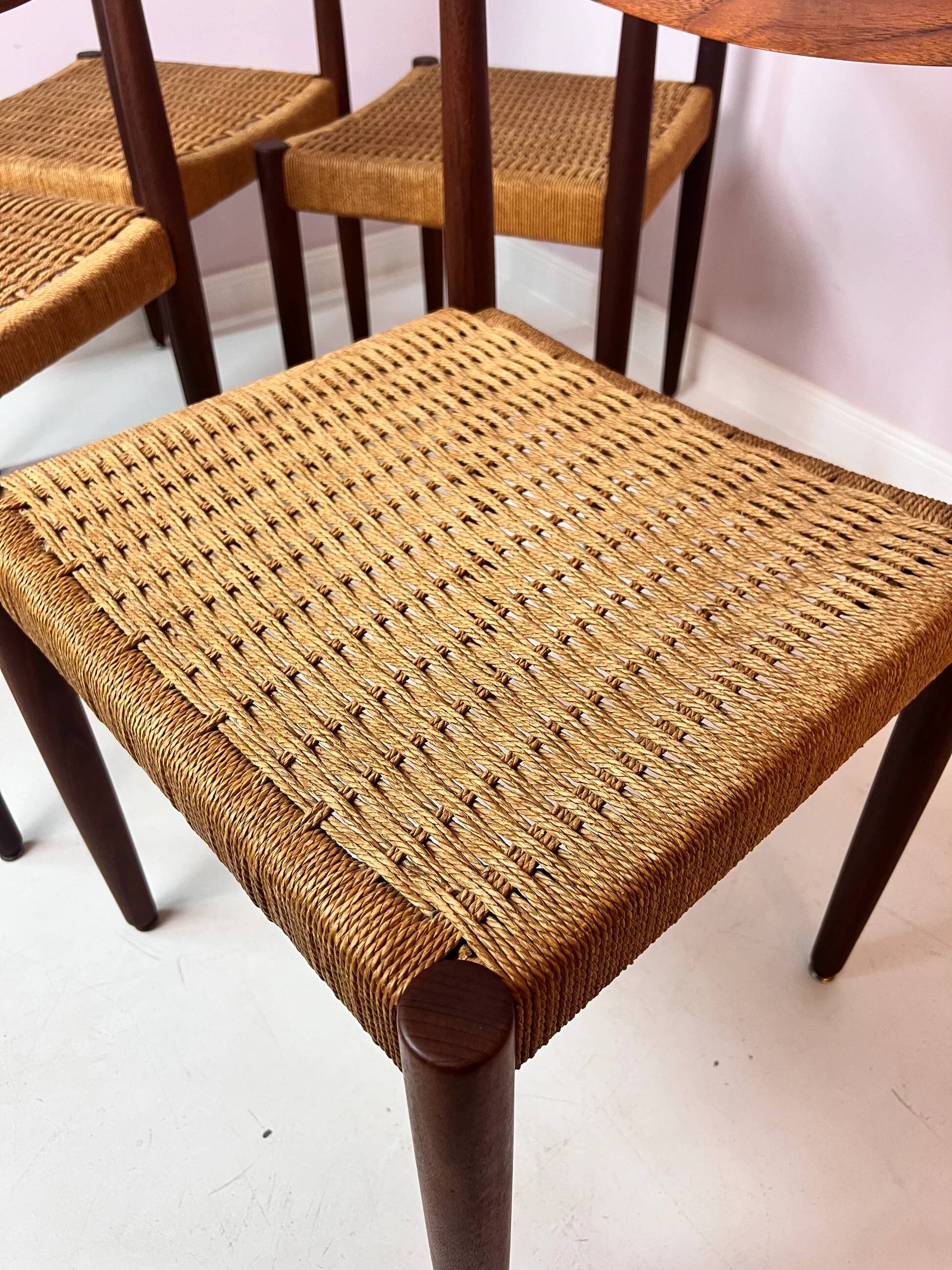 Set: 4x Dining Chair Teak by Poul Volther for Frem Rojle