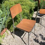 4 vintage chairs in formica and chrome