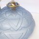 Blue Art Deco motif pendant light in pressed molded glass