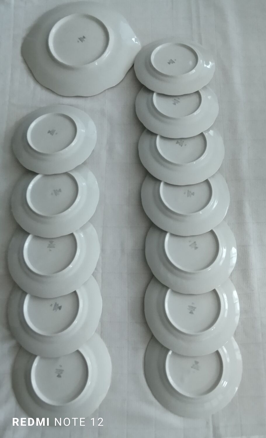 Porcelain dessert set 13 pieces vintage 1930 Thun TK Czechoslovakia