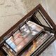 Vintage woven oak magazine rack