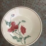Fruit bowl, deep plate, luxeuil, old poppy motif