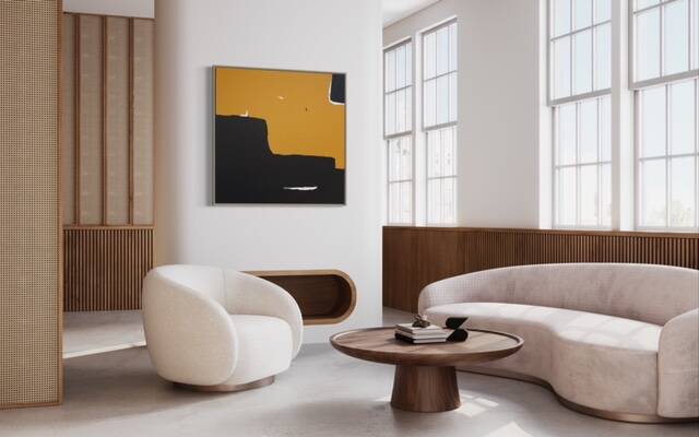Contemporary abstract painting "Halo" square