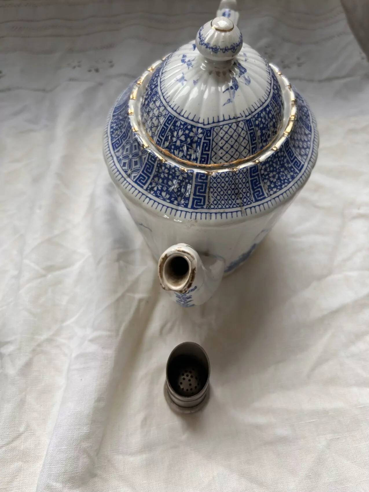 Antique tea service KG Lunéville late 19th century – Antique decoration – French earthenware