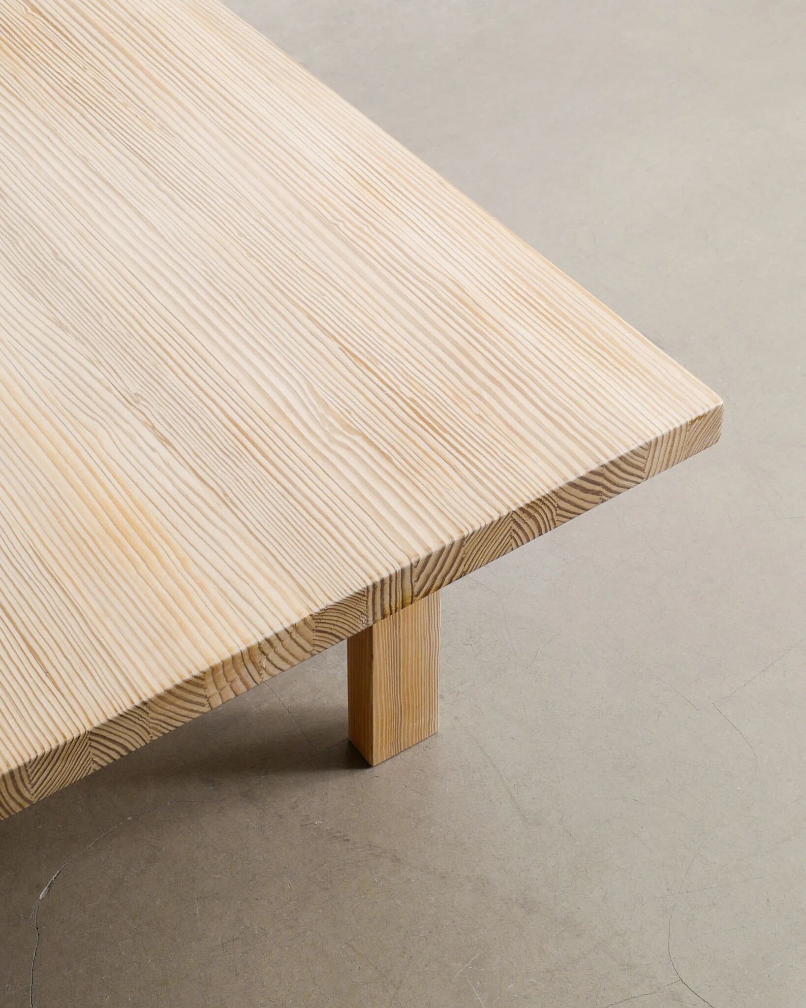 Squared Danish pine sofa table, 1970s