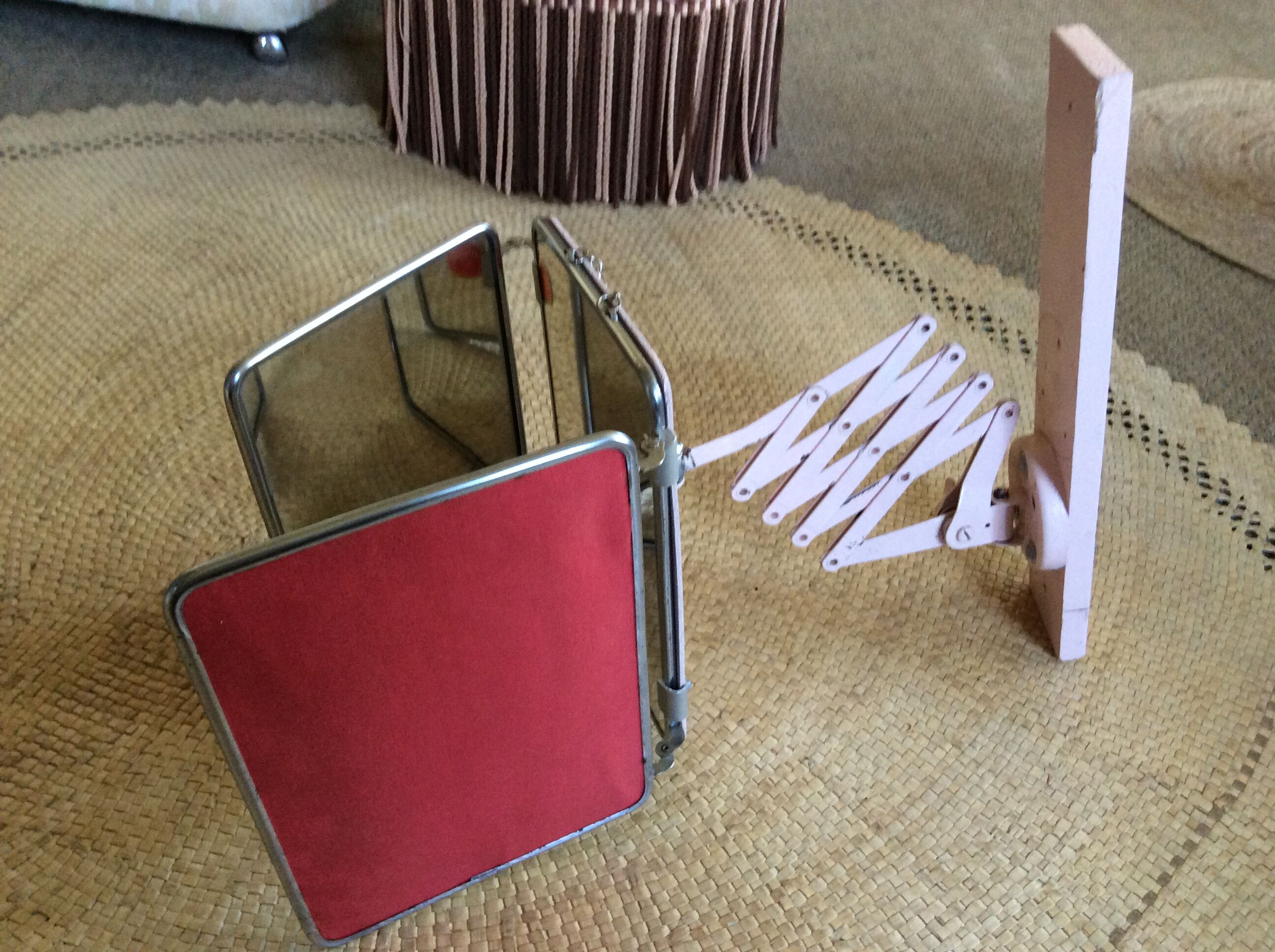 Barber's mirror on plinth 57x23cm