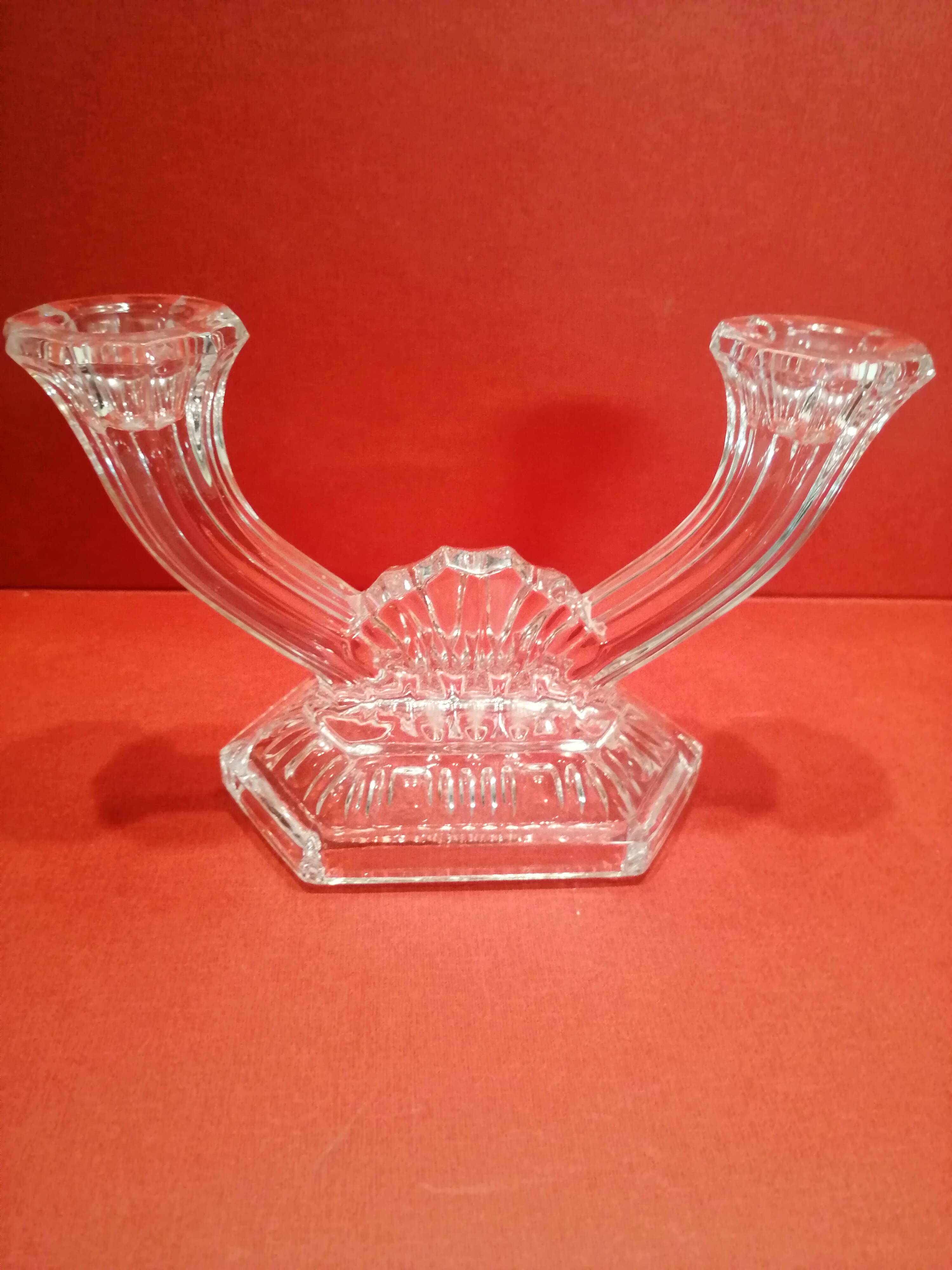 Double glass candle holder
