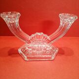 Double bougeoir en verre