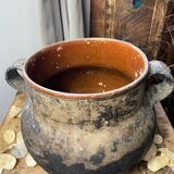 Antique terracotta pot with handles Vallauris