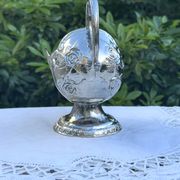 Sucrier de table anglais en métal argenté