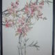 Framed chinese painting on silk, swallows flying on cherry blossoms, south china xx°