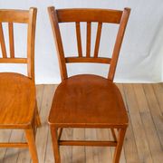 Set of 3 wooden bistro chairs 1950