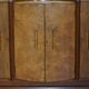 Art Deco walnut burr sideboard with drawers and bar.