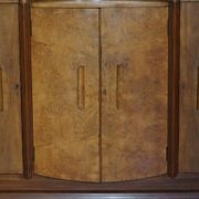 Buffet Art déco en noyer burr avec tiroirs et bar