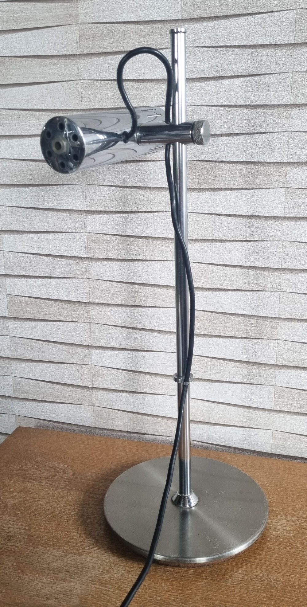 Lampe de bureau, design, chromée, ajustable, vintage, années 70.