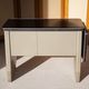 Vintage metal desk, desk with drawers and folding shelf, vintage desk